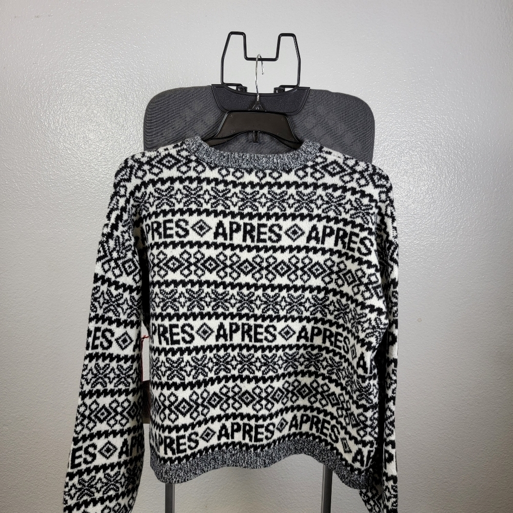 a new day Women's Monochrome Knit Crewneck Pullover Sweater Size XL - Picture 2 of 7